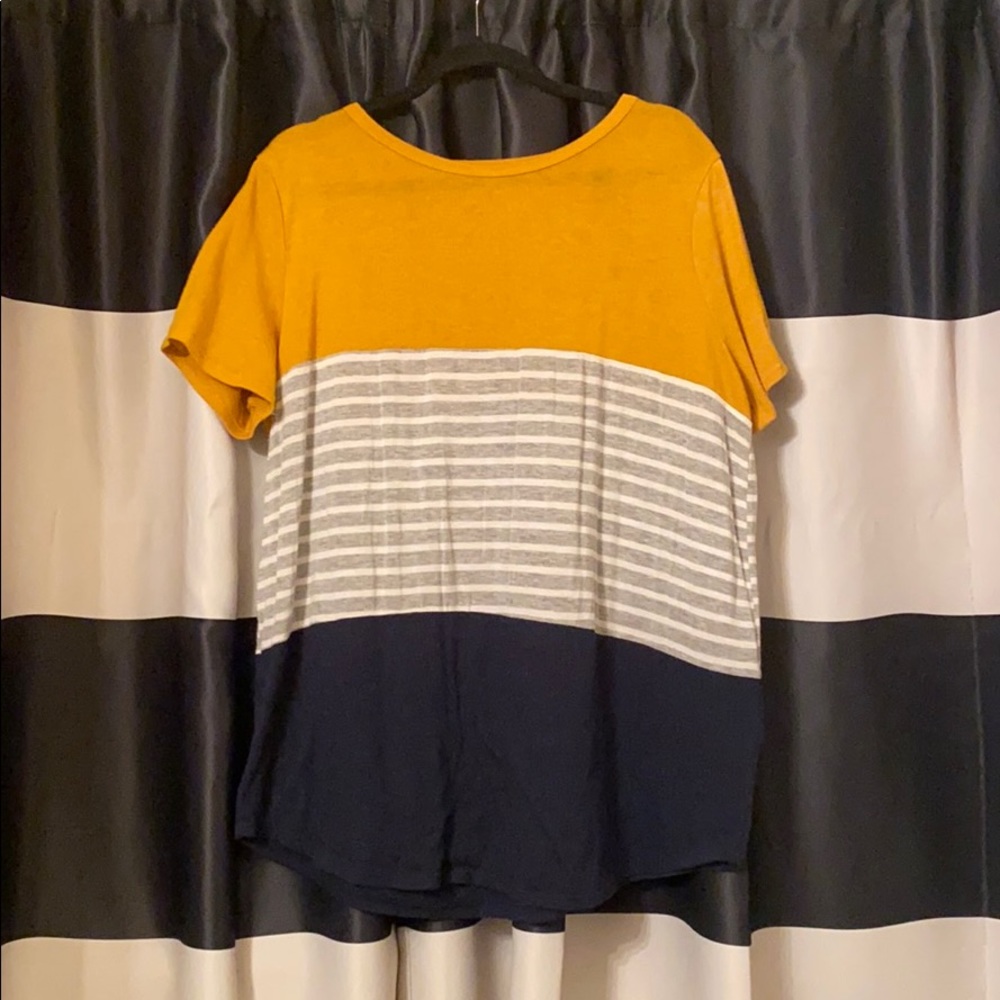 Plus Size Color Block Tee